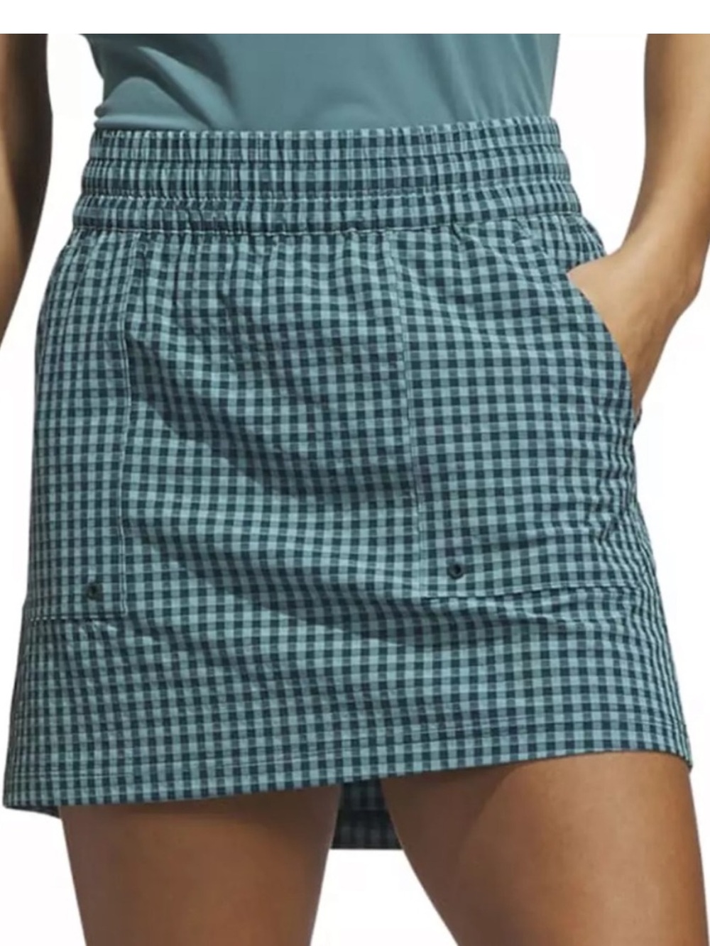 Adidas Medium Skirt Ultimate 365 Golf Gingham Skort Aurora Ivy Undershorts NWT